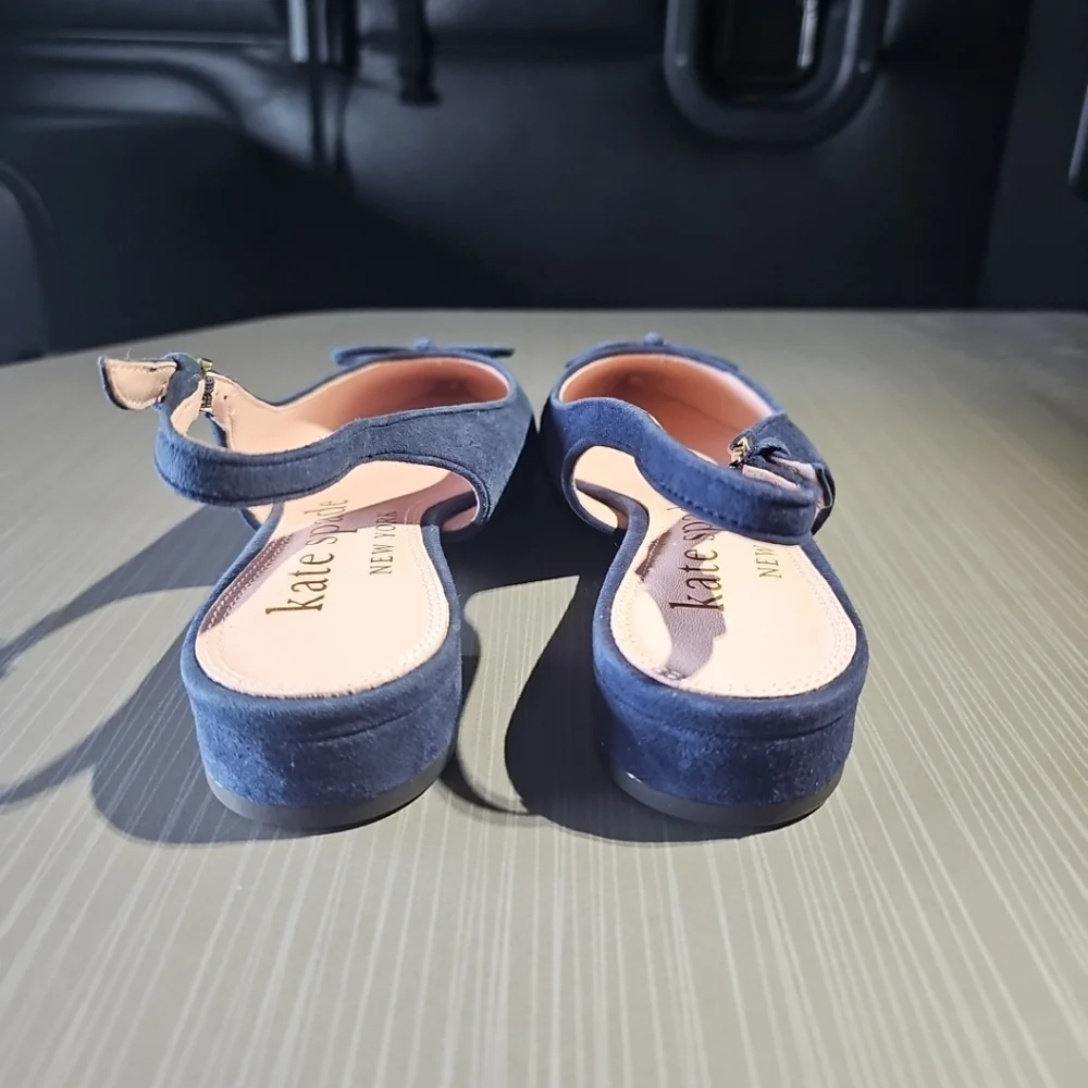 Kate Spade Veronica Suede Navy Flats In Size 6B Excellent Pre-Owned Condition‎